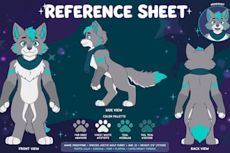 create custom furry reference sheet fursona ref sheet furry oc anthro nsfw