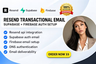 setup resend supabase firebase auth email api dns and email deliverability