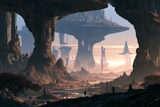 draw a detailed post apocalyptic scene for games