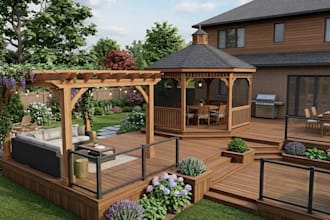 3d design pergola layout, gazebo plan, wood deck layout, patio cover blueprints