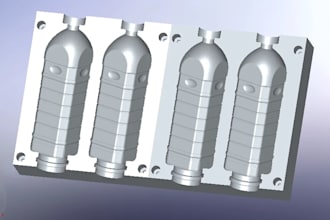 design pet hdpe blow mold and plastic bottle cad for manufacturing