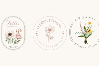 design botanical boho minimalist logo design