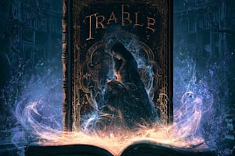 design immersive fantasy library scenes with giant magical books