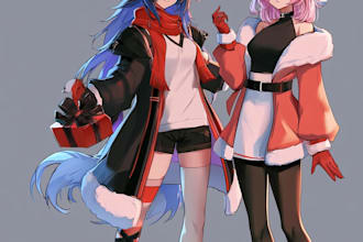 draw yuri anime, game, fanart, oc, sfw