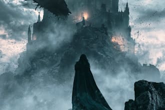 design a young adult dark fantasy book cover for indie authors