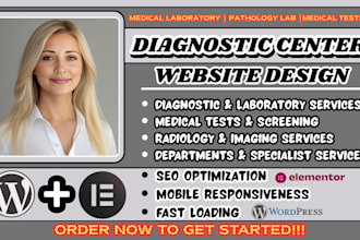 diagnostic center website, medical laboratory website, diagnostic lab website