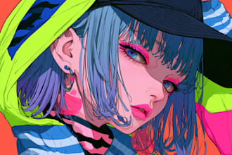 anime character an illustration and anime character
