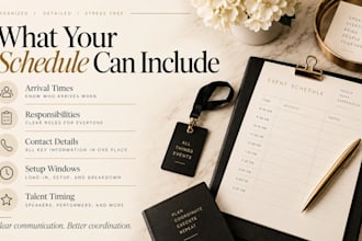 create your vendor and talent schedule