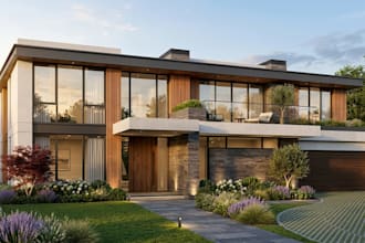 design 3d house exterior, facade and realistic architectural rendering