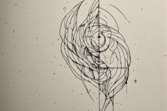create custom bold line art tattoo design