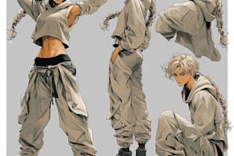 draw anime character sheet for you