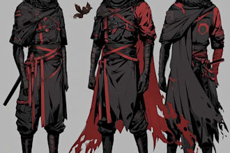 create character sheets and posters in an anime art style