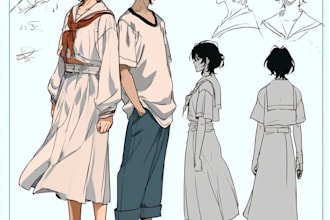 draw a personalized oc reference sheet
