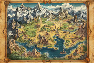 draw fantasy map or ship illustration with cool details