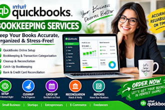 do quickbooks online bookkeeping, setup, cleanup, catch up, bank reconciliation