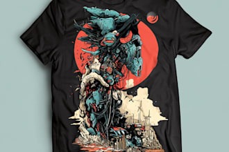 drawn vintage retro illustration for tshirt design