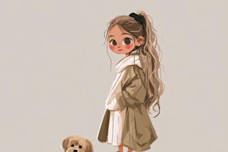 custom cartoon illustration and  character
