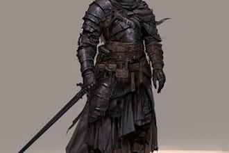 draw dnd character art, illustration and concept art