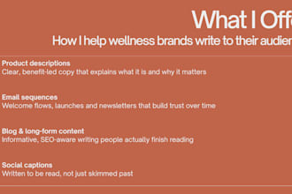 write health and wellness copy that convert