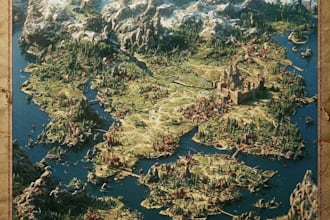 draw custom antique vintage style fantasy maps for worldbuilding