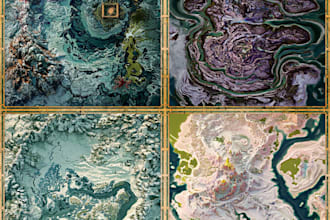 design multi panel fantasy atlas and regional continent map layouts