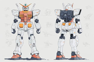 do mecha robot gundam illustrations