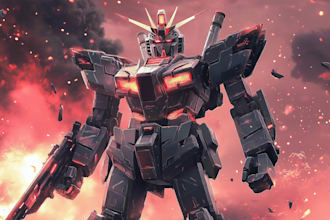 make gundam character illustration