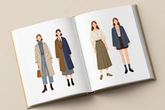 draw fashion illustrations for your book, gift, advertisement, work,social media