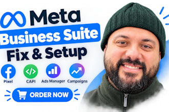 fix meta busines suite problem, fix meta pixel, fix meta ads for sales and leads
