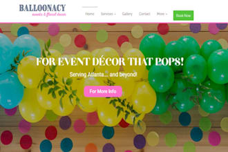 design wix balloon artist website balloon decor party entertainment website