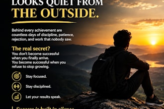 create professional elegant and high contrast motivational social media post