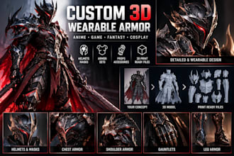 create custom 3d wearable anime cosplay armor for 3d printing