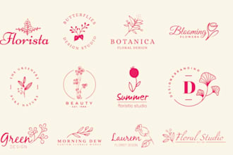 do botanical whimsical and floral logo design