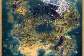 draw a fantasy map, vector map
