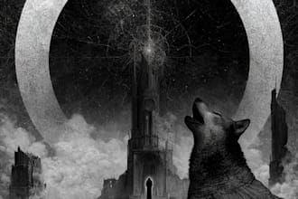 create black and white fantasy art
