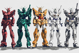 make gundam character illustration
