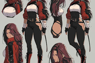 design astonishing character sheets in anime style