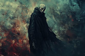 create creepy horror goblin character illustration art
