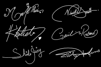 design handwritten scripted, cursive and signature logo