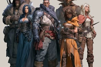 illustrate your dnd party as fantasy heroes