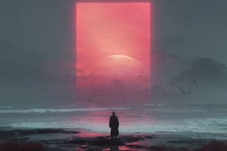 create a dark and aesthetic album cover design