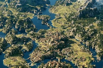 draw high detail fantasy archipelago and island map cartography