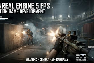 develop 3d fps game development, unreal engine 5, 3d shooting game, action game