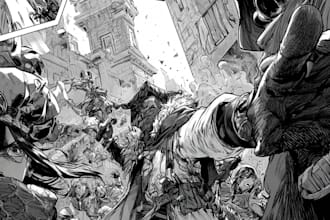 draw a unique comic book page or manga page