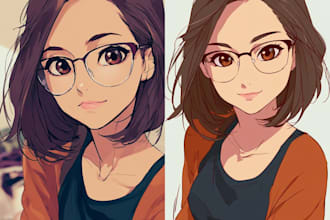 design aesthetic anime style couple illustration and art