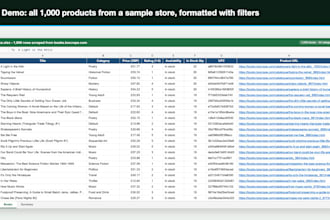 scrape website data into excel, csv or google sheets