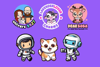 do a custom cute kawaii character logo design