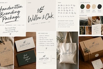 branding kit handwritten branding package art direction moodboard font logo