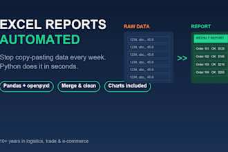 automate excel reports, data entry and spreadsheet workflows with python