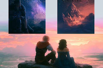do romance book cover, fantasy book cover and mystery book